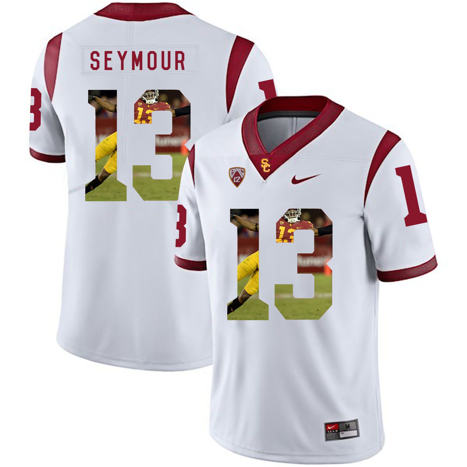 Men USC Trojans #13 Seymour White Fashion Edition Customized NCAA Jerseys